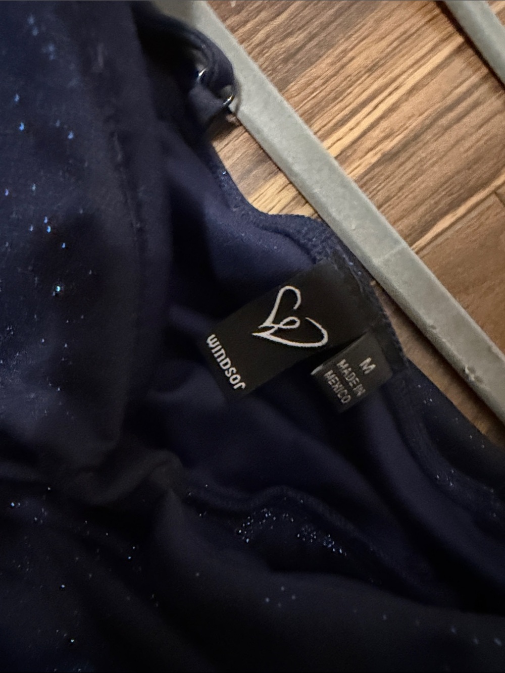 Windsor Navy Sparkle Draped Cowl Maxi Dress - Picture 2 of 5